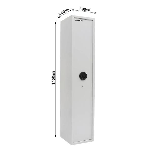 Rottner Waffenschrank S1 Yukon 5 Doppelbartschloss lichtgrau T06009